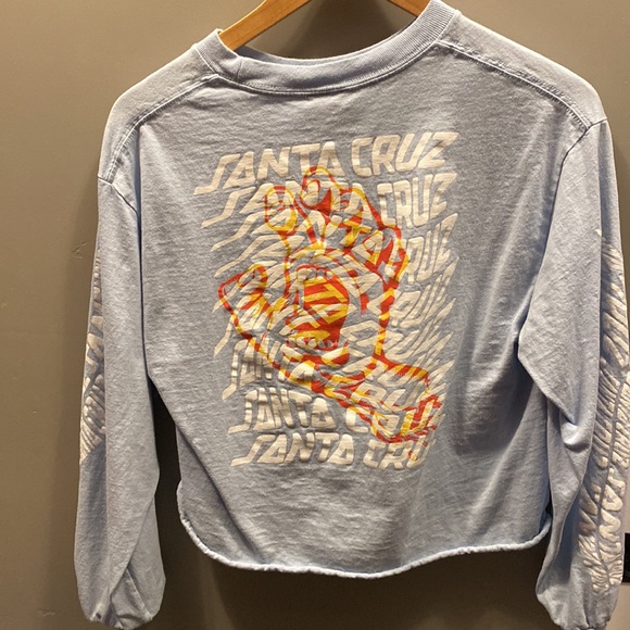 Light blue Santa Cruz long sleeve crop top - Picture 2 of 2